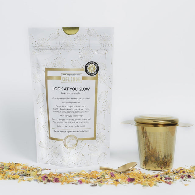 Brewed By Belinda Look At You Glow organic herbal tea 30g