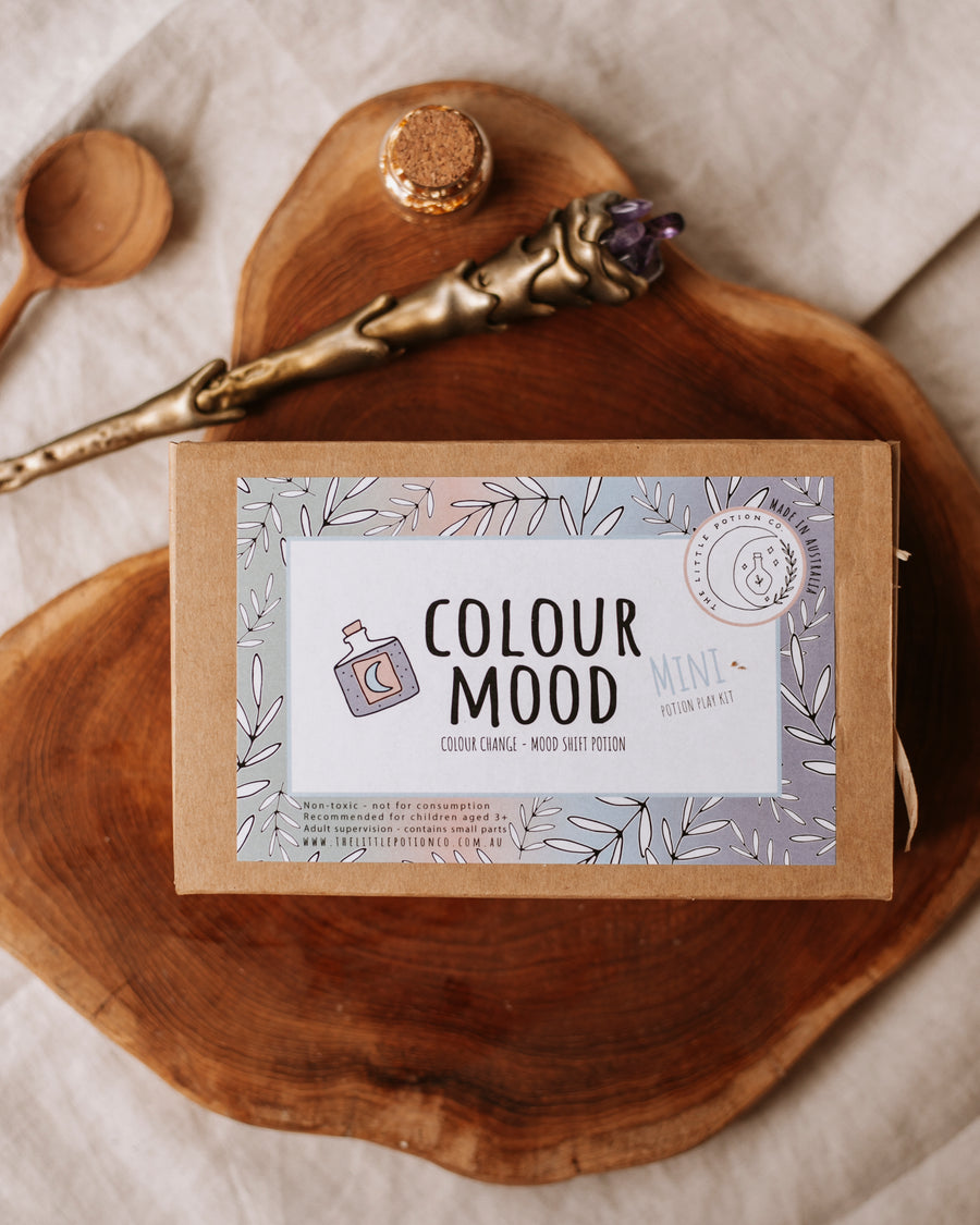 The Little Potion Co Mini Colour Mood Colour Changing Potion Kit with happiness spell card