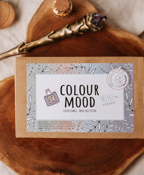 The Little Potion Co Mini Colour Mood Colour Changing Potion Kit with happiness spell card