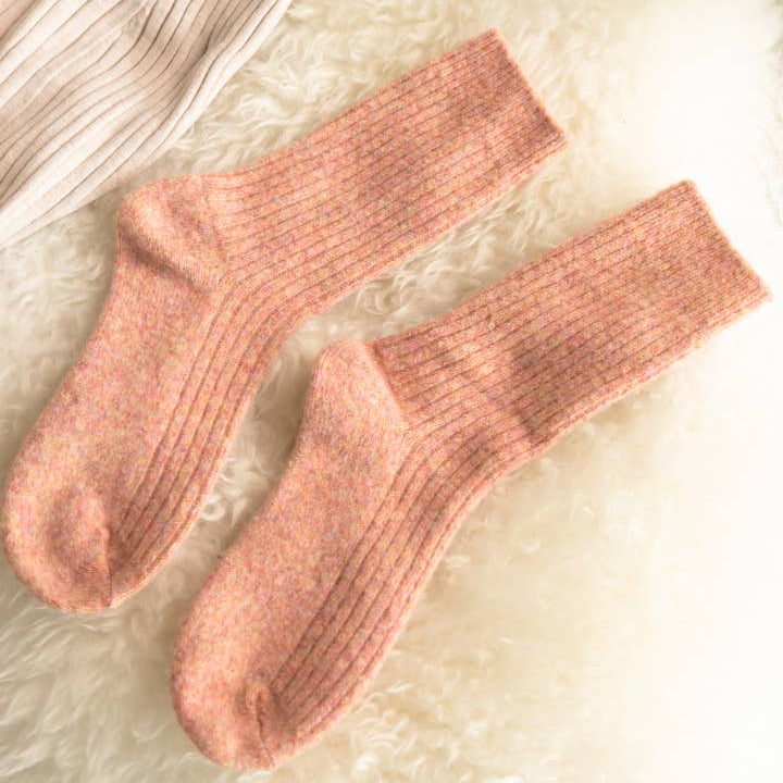 Bed and Butter The Comfiest Socks Dusty Orange cashmere wool ankle socks