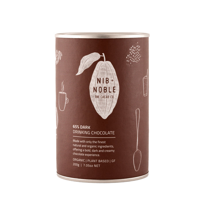 Nib and Noble 65% Dark Organic Drinking Chocolate 200g tin
