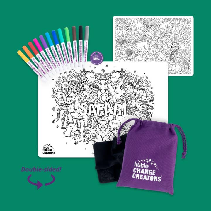 Little Change Creators Safari Washable Animal Colouring Activity Mat