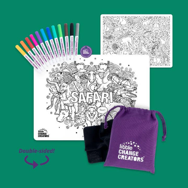Little Change Creators Safari Washable Animal Colouring Activity Mat