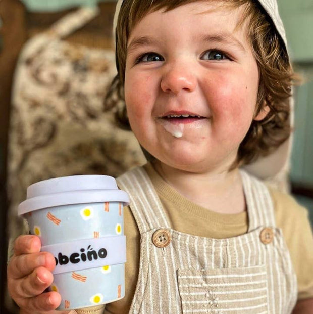 BBcino breakfast themed bamboo babycino cup for kids