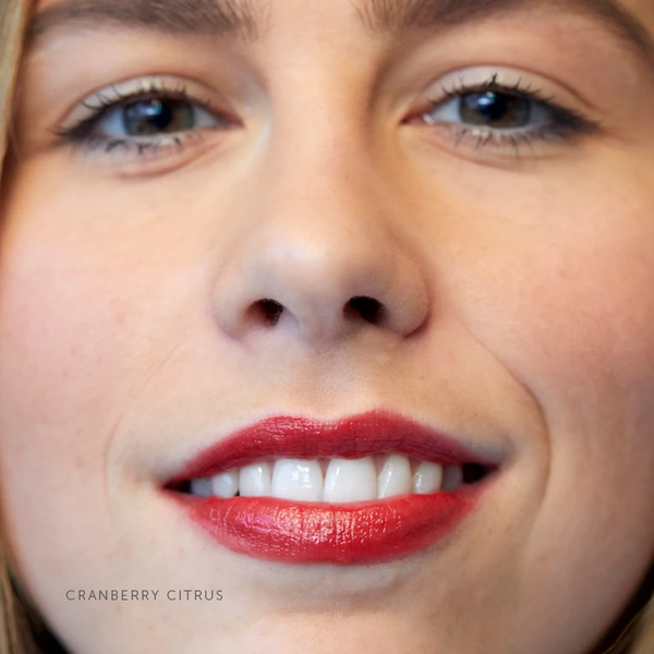 Fiery red lipstick with cranberry citrus flavour

