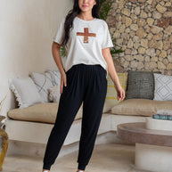 Freez Clothing Lounge Pants Black – soft stretch rayon cotton pants