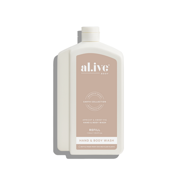 al.ive body 1 L Apricot & Sweet Fig Wash Refill in PCR recyclable bottle