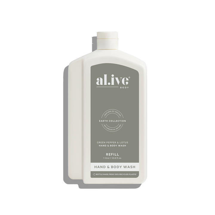 al.ive body Green Pepper & Lotus 1 L Wash Refill in PCR recyclable bottle