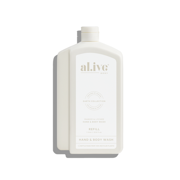 al.ive body Wash Refill Mango & Lychee 1 L recyclable bottle