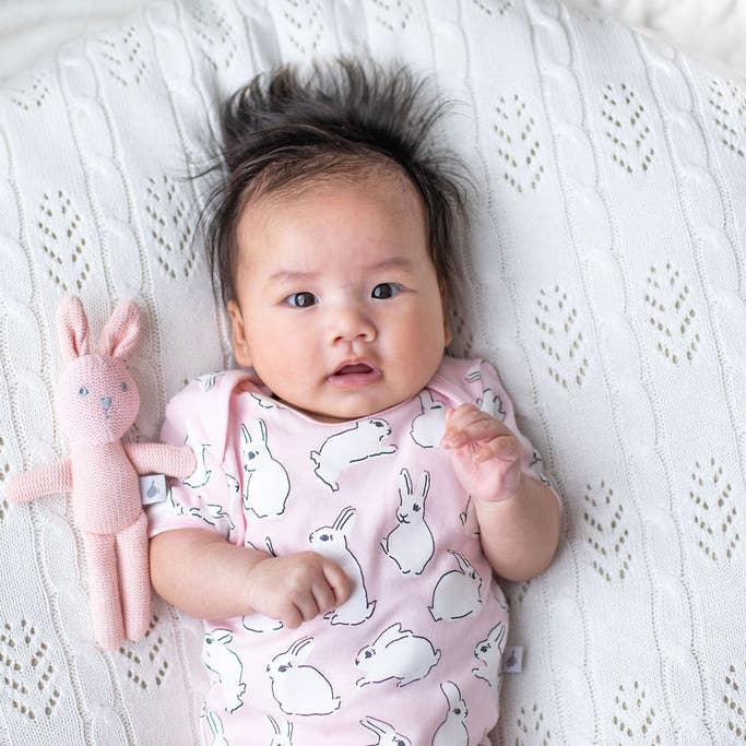 Emotion & Kids Bunny Knitted Rattle pink