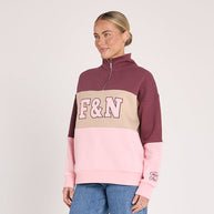 Feather & Noise women's logo sweater pink stripe AU sizes 8-18
