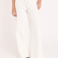 Cassie Wide Leg Jean - Cream