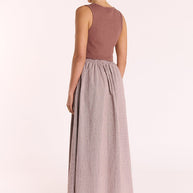 Lottie Skirt - Chocolate Gingham