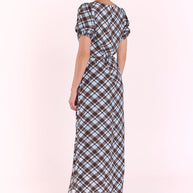 Loretta Dress - Blue Chocolate Check