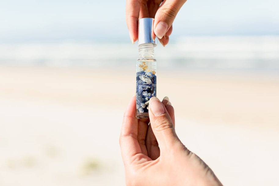 Cedarwood and frankincense essential oil roller for relaxation and meditation