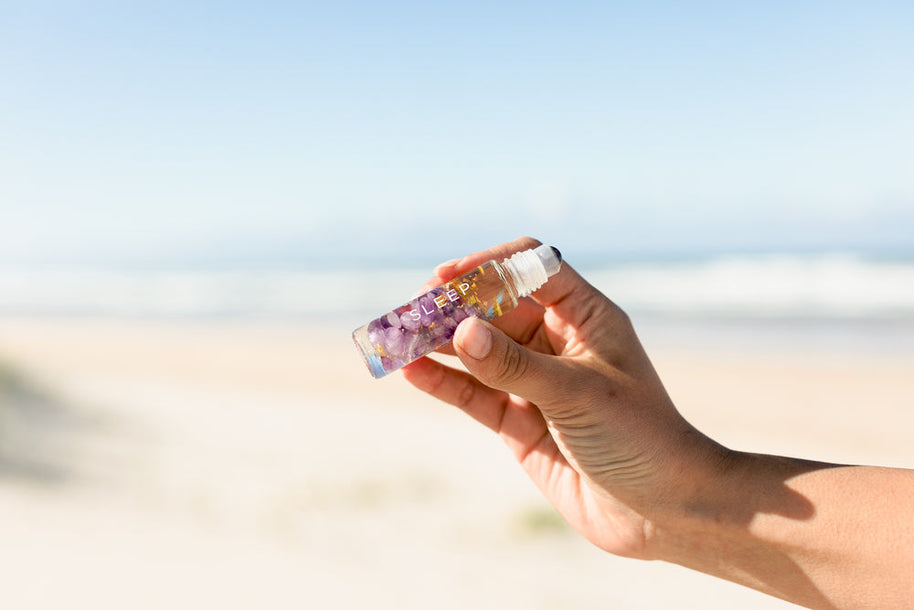 Lavender and chamomile essential oil roller for relaxation and sleep