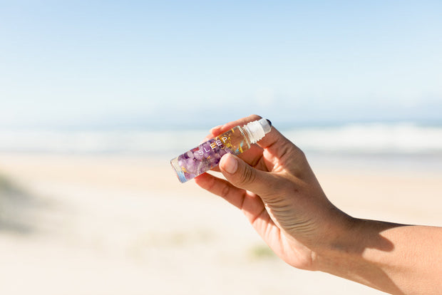 Lavender and chamomile essential oil roller for relaxation and sleep