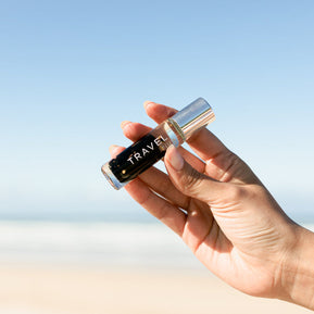 Lavender and cedarwood essential oil roller for protection and travel