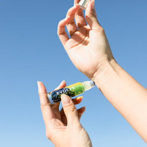 Orange, lavender and rose essential oil roller for transformation