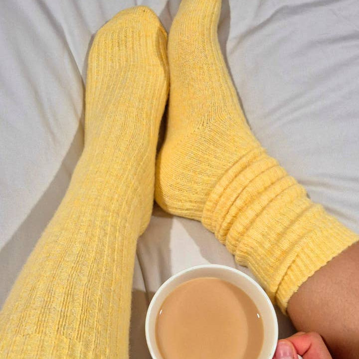 The Comfiest Socks Knee High Yellow
