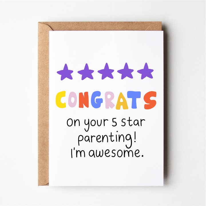 Congrats On Your 5 Star Parenting  Greeting Card