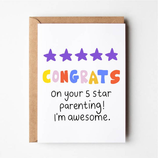 Congrats On Your 5 Star Parenting  Greeting Card