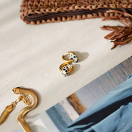 Waterproof 18k gold-plated hoop earrings by Greenwood Designs