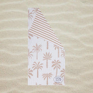 Reversible sand free beach towel with waffle weave fabric and carry bag
