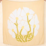 Organic cotton and bamboo muslin swaddle with botanical Fleur print