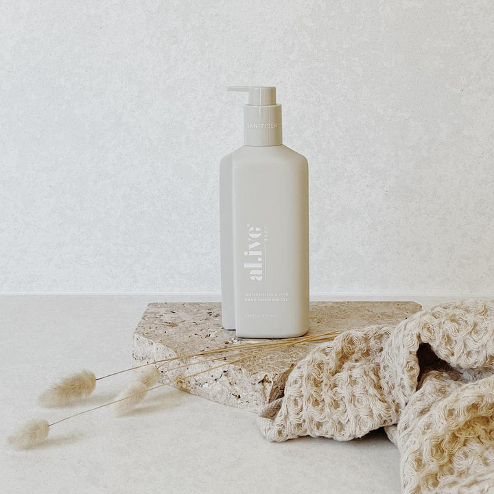 Vegan hand sanitiser gel with watermelon and lime scent