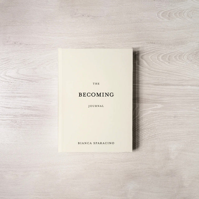 The Becoming Journal by Bianca Sparacino guided self reflection journal with daily and weekly prompts