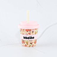 BBcino Scoops in Pink Babycino Cup 120ml with reusable straw