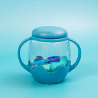 Light-up sensory jar with ocean-themed silicone shapes