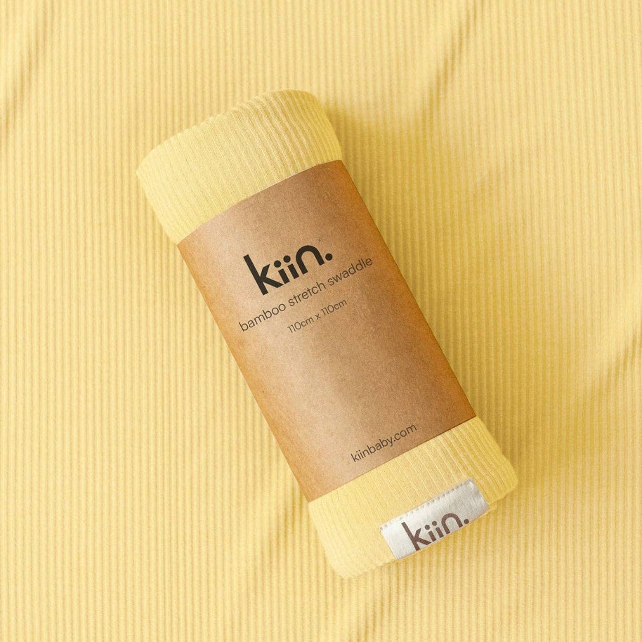 Kiin Baby Bamboo Stretch Swaddle in Buttercup