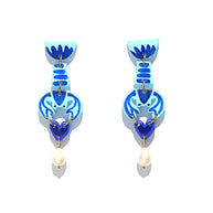Blue Lobster artisan earrings with surgical steel backs and unique design