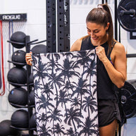 Cheeky Winx Palm Trees Gym Towel 90x50cm black and white print