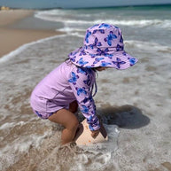 Little E & Co reversible swim hat with butterfly print
