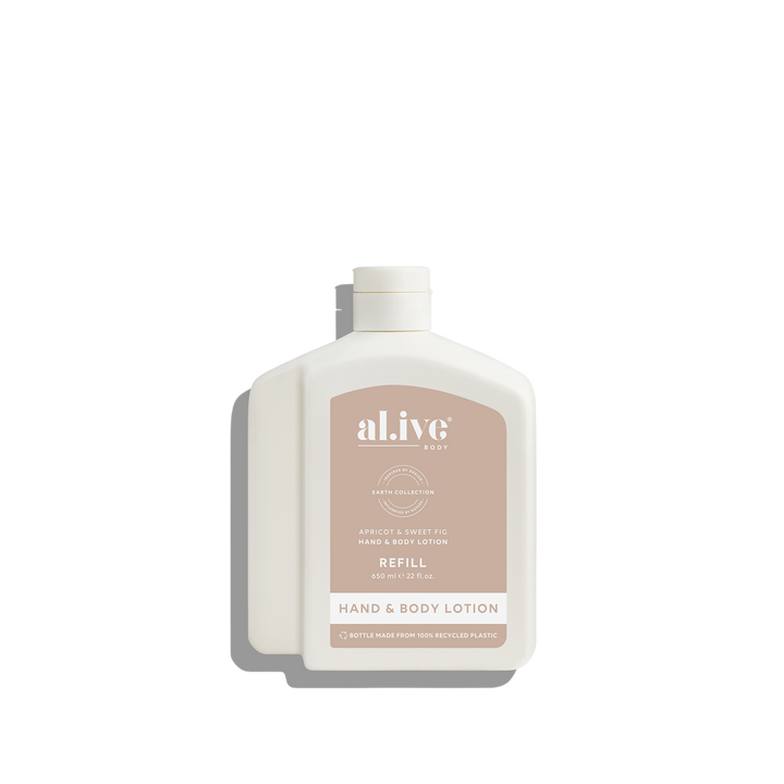 al.ive body Lotion Refill Apricot & Sweet Fig 650 ml PCR bottle