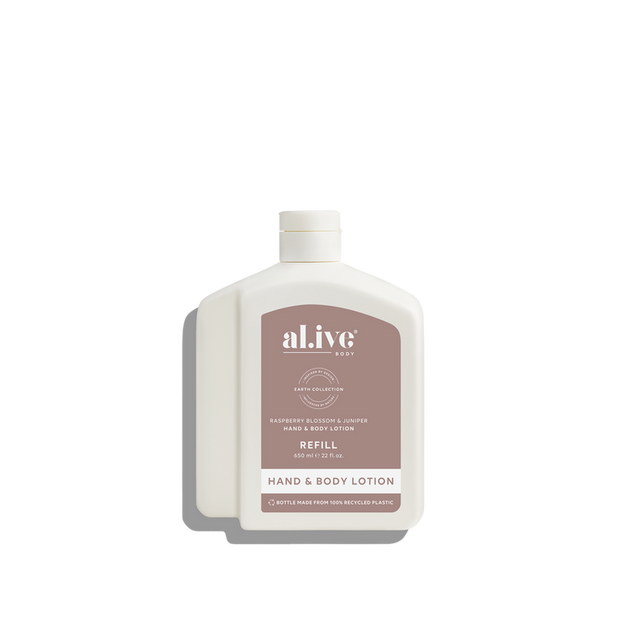 al.ive body Lotion Refill Raspberry Blossom & Juniper 650 ml PCR bottle