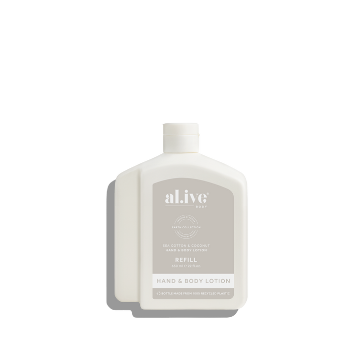al.ive body Lotion Refill Sea Cotton & Coconut 650 ml PCR bottle