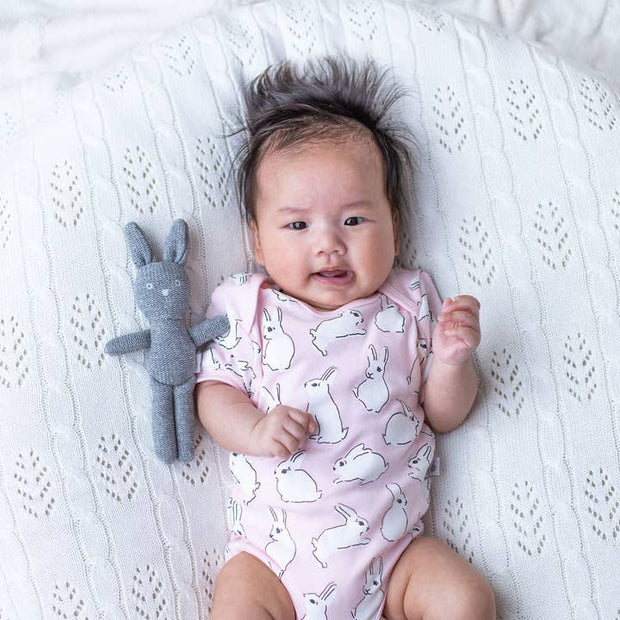 Emotion & Kids Bunny Knitted Rattle grey