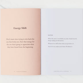 Inspirational self-love book filled with heartfelt reflections