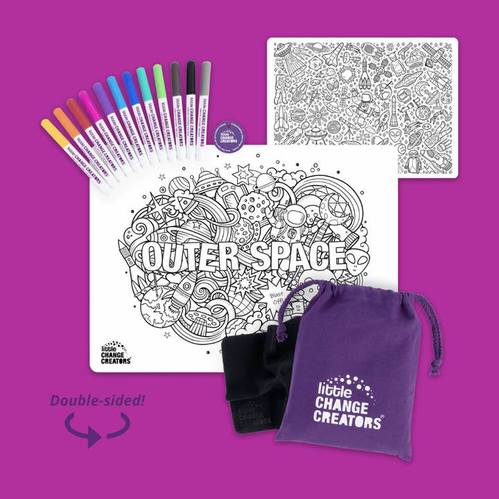 Little Change Creators Outer Space Re-Fun-Able Travel Activity and Play Mat