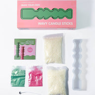 Candle making kit with dusty pink and olive green mica powder