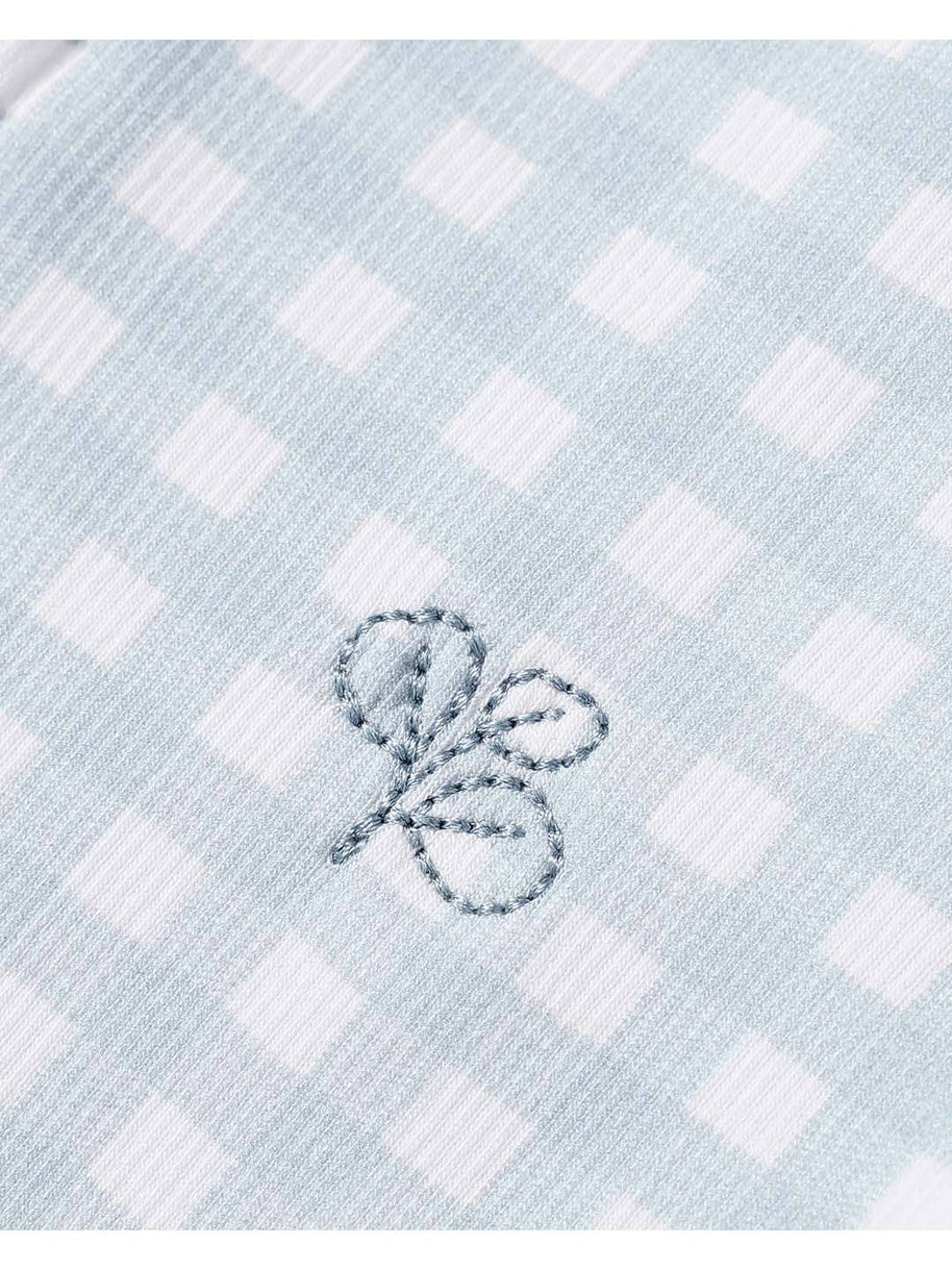 Growsuit - Light Blue Gingham Rib
