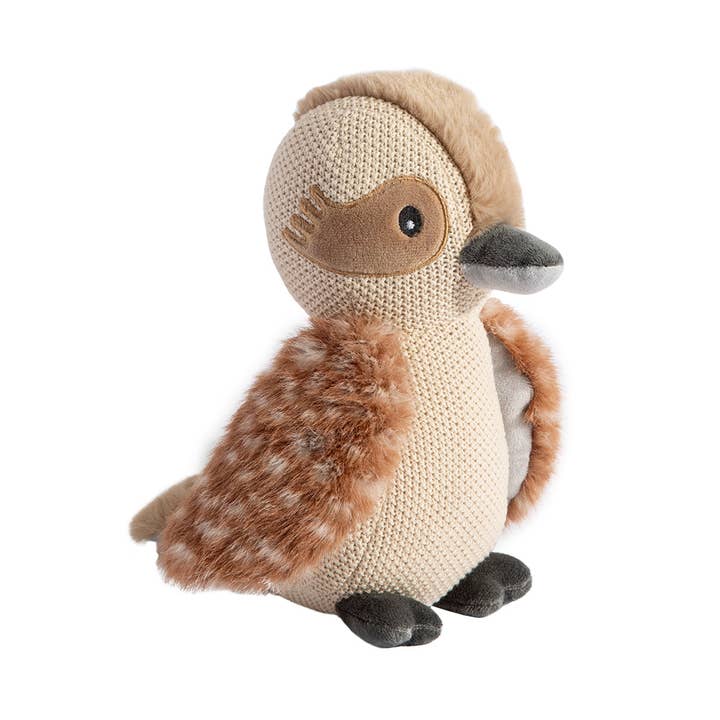Living Textiles Kenny the Kookaburra Knitted Toy – cotton baby rattle