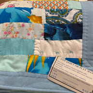 Linney Bugs Patchwork Cot Quilt or Play Mat - Blue