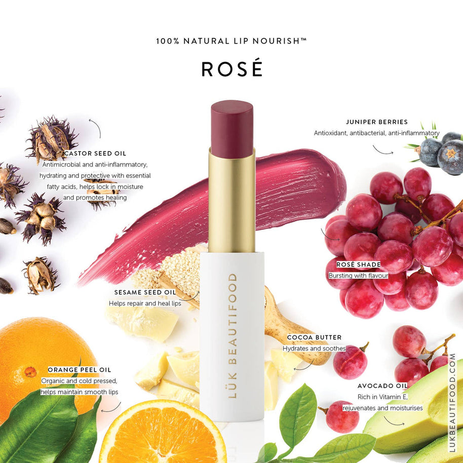 Lük Beautifood Rosé Lip Nourish – A Flush of Rosé holiday edition lipstick