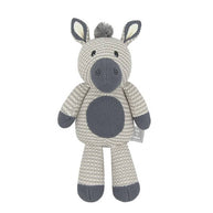 Living Textiles Zac the Zebra Knitted Toy – cotton baby rattle