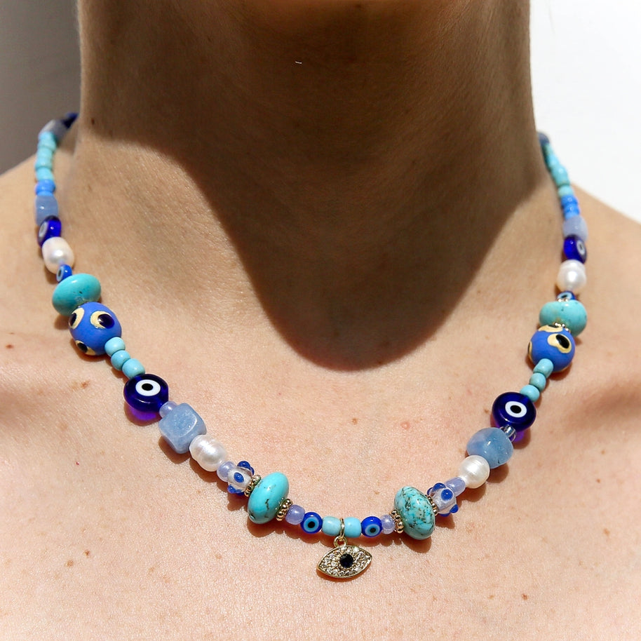Evil Eye Blue Necklace